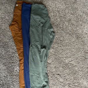 Three pairs Lulu Align Leggings SZ 6 Used